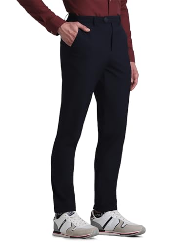 Image of Jack & Jones Men Solid Slim Fit Mid Rise Stretchable Pants