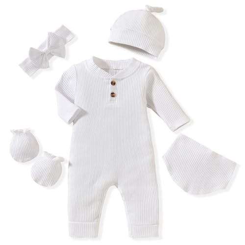 Aalizzwell Newborn Baby Ribbed Romper