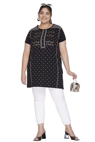 Image of Women Printed Cotton Tshirt with Side Slits & Pocket