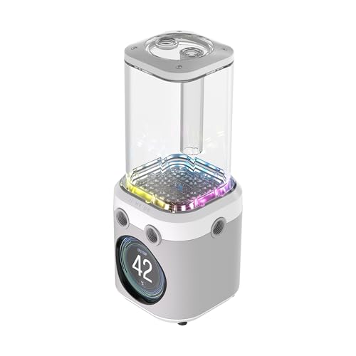 Corsair iCUE LINK XD6 RGB Elite LCD-Pumpen-/Behältereinheit – FlowDrive Max-Pumpe, 480x480 IPS-LCD-Bildschirm, Integrierter Temperatursensor, 22 Adressierbare RGB-LEDs – Weiß