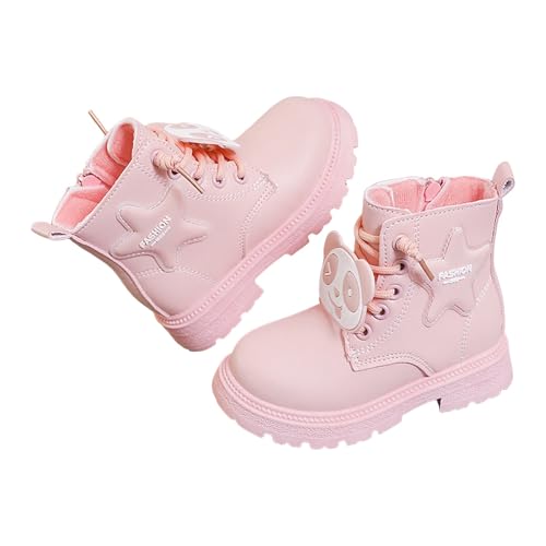 IWIHMIV Girls' Snow Boots Girls Ankle Boots Toddler Winter Shoes Kids Snow Boots Non Slip Outdoor Ankle Boots Girls' Boots4