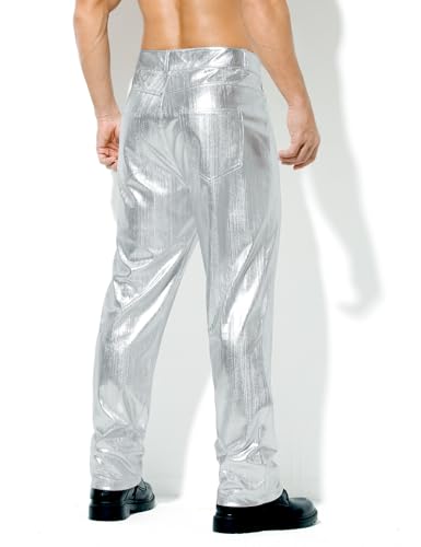 Arjen Kroos Men's Metallic Disco Shiny Pants Wedding Party Prom Straight Leg Trousers3