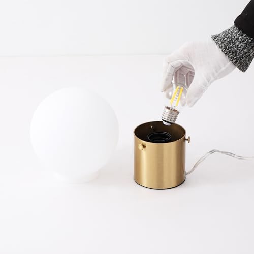 Gold Table Lamp for Nightstand with Frosted Glass Globe Lamp Shade, Mid Century Modern Bedside Lamp with Gold Metal Base, Small Nightstand Lamp Side Table Lamp for Bedroom Living Room Entryway - Image 8
