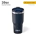 RTIC 30oz Essential Tumbler with Lid, Ceramic Lined, Insulated, Stainless Steel, Metal, Double Wall Vacuum-Insulation, Travel Cup for Iced Coffee, Tea, Hot and Cold Drink, Navy