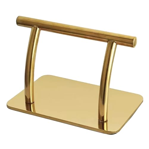 Reposapiés de acero inoxidable, reposapiés móvil profesional, piezas de pedal para peluquería, belleza, spa, masaje de uñas, reposapiés profesional para peluqueros (oro)