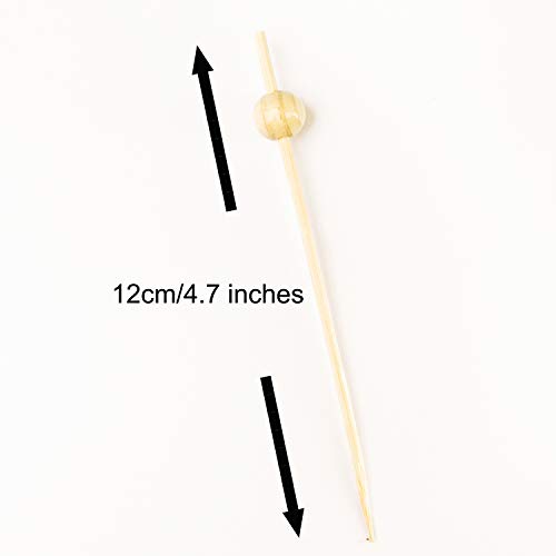 Cocktail Picks 100 Counts Handmade Sticks Wooden Toothpicks Cocktail Sticks Party Supplies - Wooden Pearl