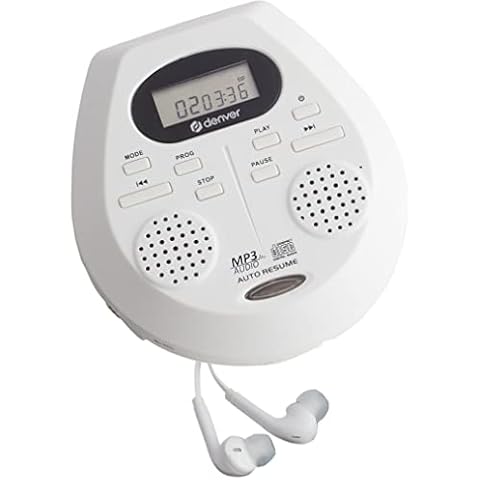 Denver Portable CD Player With Speakers/CD Walkman Discman/CDs, MP3 & Audio Book / 40 Second Antishock/Resume Play/Mini CD Player Portable with Bass Boost/For Car, Kids or Elderly - DMP-395 Cover