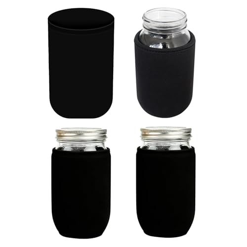 Fangssiy Fundas Para Frascos De Conserva | 4 Piezas de Cubierta Aislante,Protector que Bloquea la Luz para Tarros de Conserva,Para Recipientes De 710 Ml Y 950 Ml Para Germinación Hidroponía Bebida