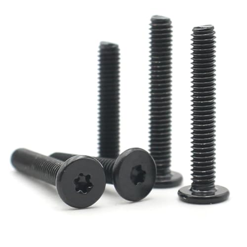 Boulon M8 noir à tête galette plate et vis Torx en inox 304 de 40mm