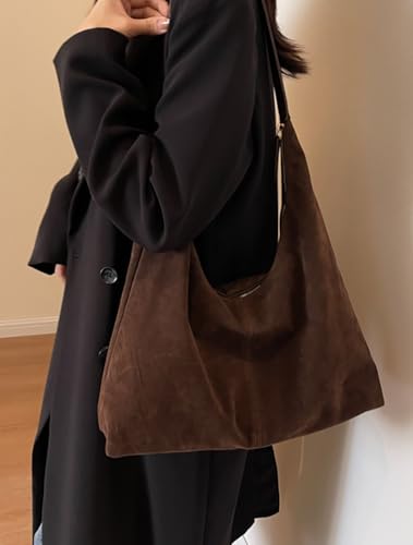Bolsa de hombro de gamuza tipo tote para mujer miniatura 4