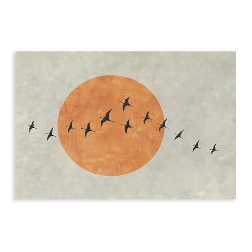Toile bohème soleil et oiseau pour habiller un grand mur vide