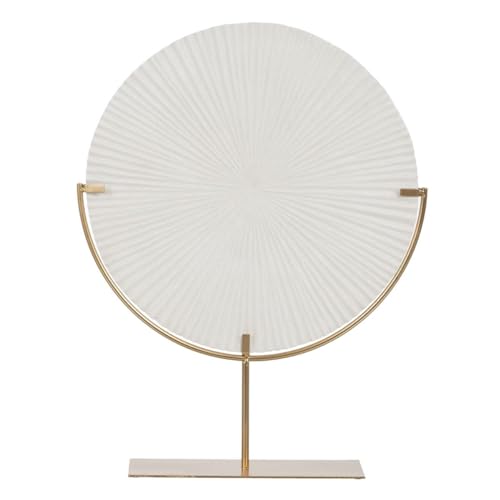 Figurine décorative cercle blanc doré 45x10x57 cm pour salon