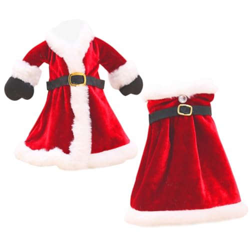 HOODANCOS Fundas Decorativas para Botellas de Vino de Navidad, 2 Piezas Diseño de Papá Noel en Tejido de Punto, Cubiertas para Botellas de Vino para Fiestas y Decoración Navideña