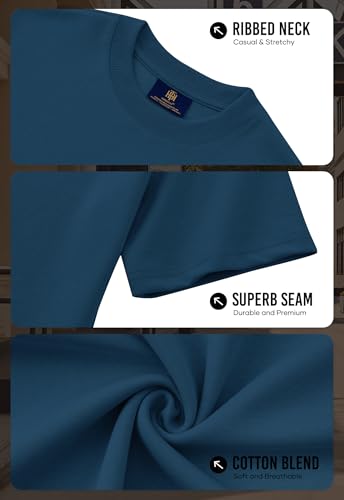 Image of Herberton Mens Oversized T-Shirts Heavyweight Cotton Stretch Fashion Thick Tee Tops (S-3XL)