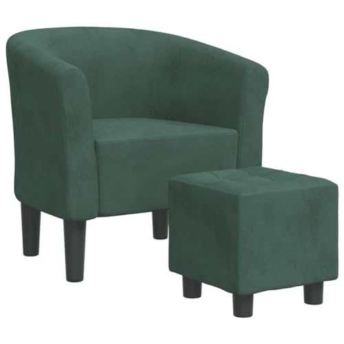 vidaXL Clubsessel, Sessel mit gepolstertem Sitz Armlehnen, Cocktailsessel mit Fußhocker, Loungesessel Relaxsessel Polstersessel, Dunkelgrün Samt vidaXL Clubsessel, Sessel mit gepolstertem Sitz Armlehnen, Cocktailsessel mit Fußhocker, Loungesessel Relaxsessel Polstersessel, Dunkelgrün Samt