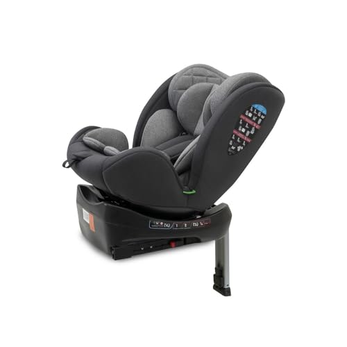 Silla Coche Bebe Giratoria 360º Interbaby | 0-12 Años, 40-150cm | Anclaje Isofix, Protección Lateral SIP de Impactos, 4 Posiciones Reclinable, 11 Posiciones Cabezal | Gris - imagen 7