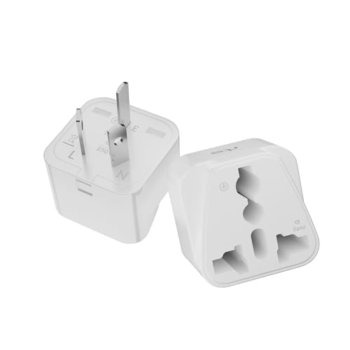Image of rts (2 Pack) India to Australia AU China New Zealand Argentina Fiji Travel Adapter Plug Converter Type I Tablet Travel Essentials for Travel for Smartphones, Phones, Laptops, Camera Chargers Tablet