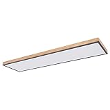 MATERIAL/FARBE: Die aus Aluminium, Acryl und MDF gefertigte Lampe verfügt über eine Holzoptik, sowie eine opalfarbige Färbung.