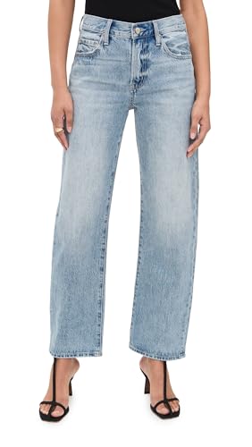 Image of PISTOLA - Lexi Mid Rise, Signature Bowed Straight Jeans - Light Denim Jeans