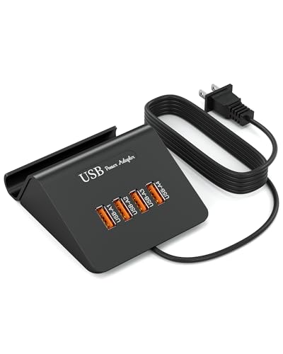 Image of VHBW USB Charging Station 4 Ports, 4 USB Desktop Charging Station for Multiple Devices Compatible with Smart Phones, Speaker, Power Bank and More