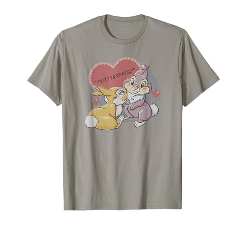 T-shirt Bambi Thumper Miss Bunny col rond en coton pour look vintage Saint-Valentin Disney