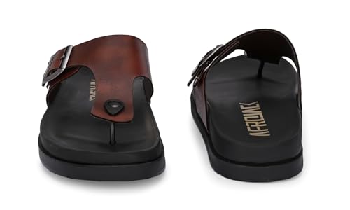 Image of AFROJACK Men's Sandals | Casual Sandal /Slippers For Men With PU Upper | Comfortable Sole Stylish & Durable Design | Slip-on Style | Light Weight, s4700