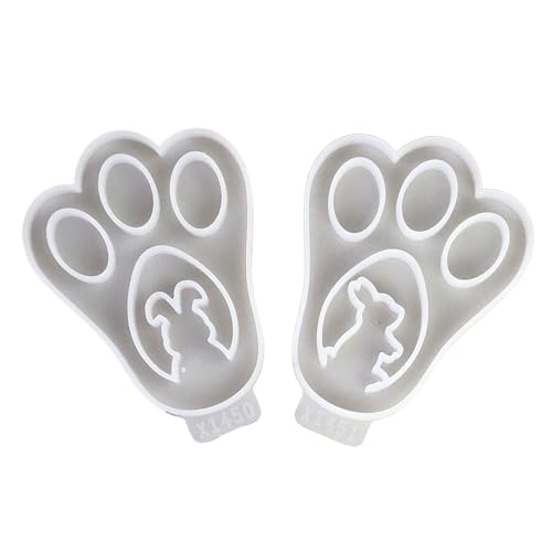 Snorvixre 2 moldes de silicona con forma de pata de conejo para posavasos huecos, fabricación de moldes para posavasos y repostería creativa, moldes de silicona para la cocina