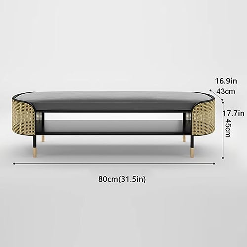 Banc à chaussures en métal gris meuble de rangement entrée compact - 4