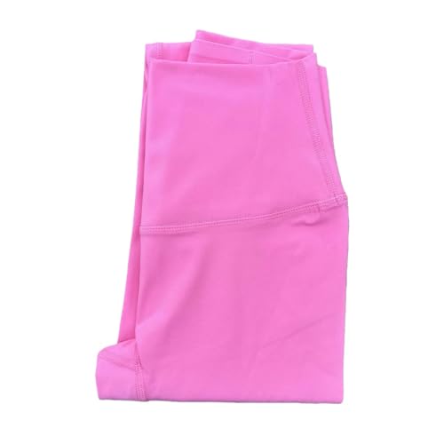 tincolia Solid Color High Waist Yoga Legging Women Sport Pant Tight Butter Athletic Gym Jog Back Waist-Persimmon Powder-M