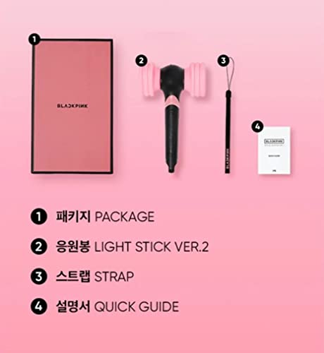 KPOPINTOUCH Blackpink Official Fan Light Stick Version 2 Cheering Lightstick for K-Pop Idol Concert Lightup Lighting Party Supplies
