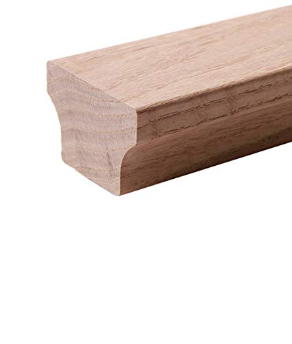 Condition photo showing New/Like New for red oak 6084-8 2-5/8 inch width x 1-5/8 inch tall modern style straight wood handrail for stair remodeling 8 feet long(2)