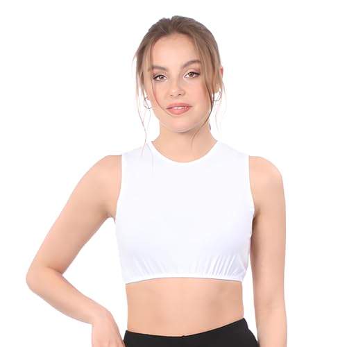 Kosher Casual Modest High Neck Cropped Tank Layering Shell – Modesty Panel for Women – Crop Tank for Low-Cut Dresses & Tops