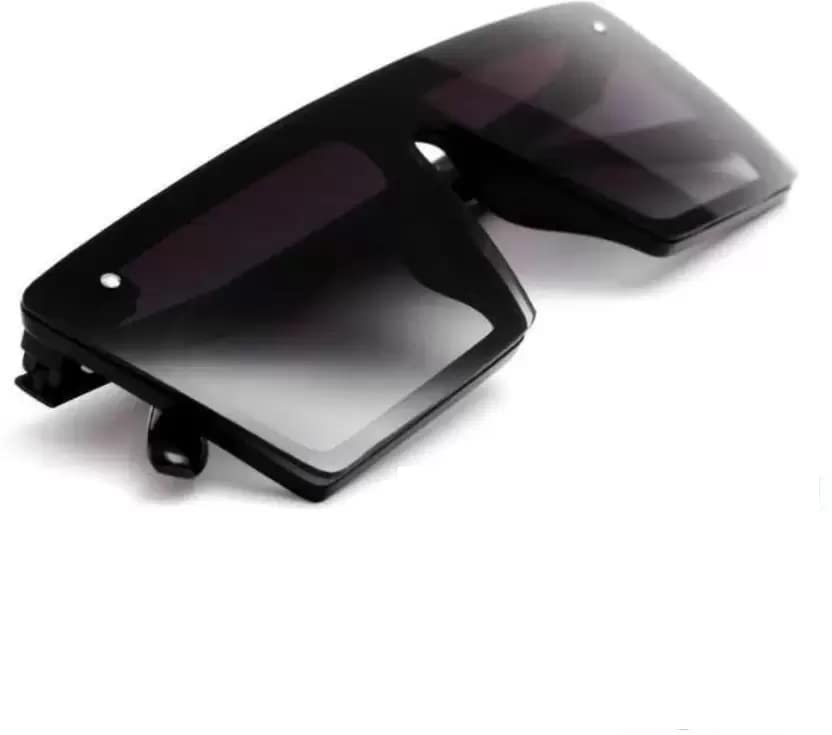 Guru Randhwa Most Tranding Black Rimless Light Weight Sqaure Sunglasses for Men and Women UV Protected Goggles, Medium-image-33