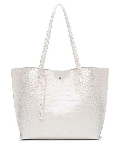 Image of Dreubea Women's Soft Faux Leather Tote Shoulder Bag from, Big Capacity Tassel Handbag