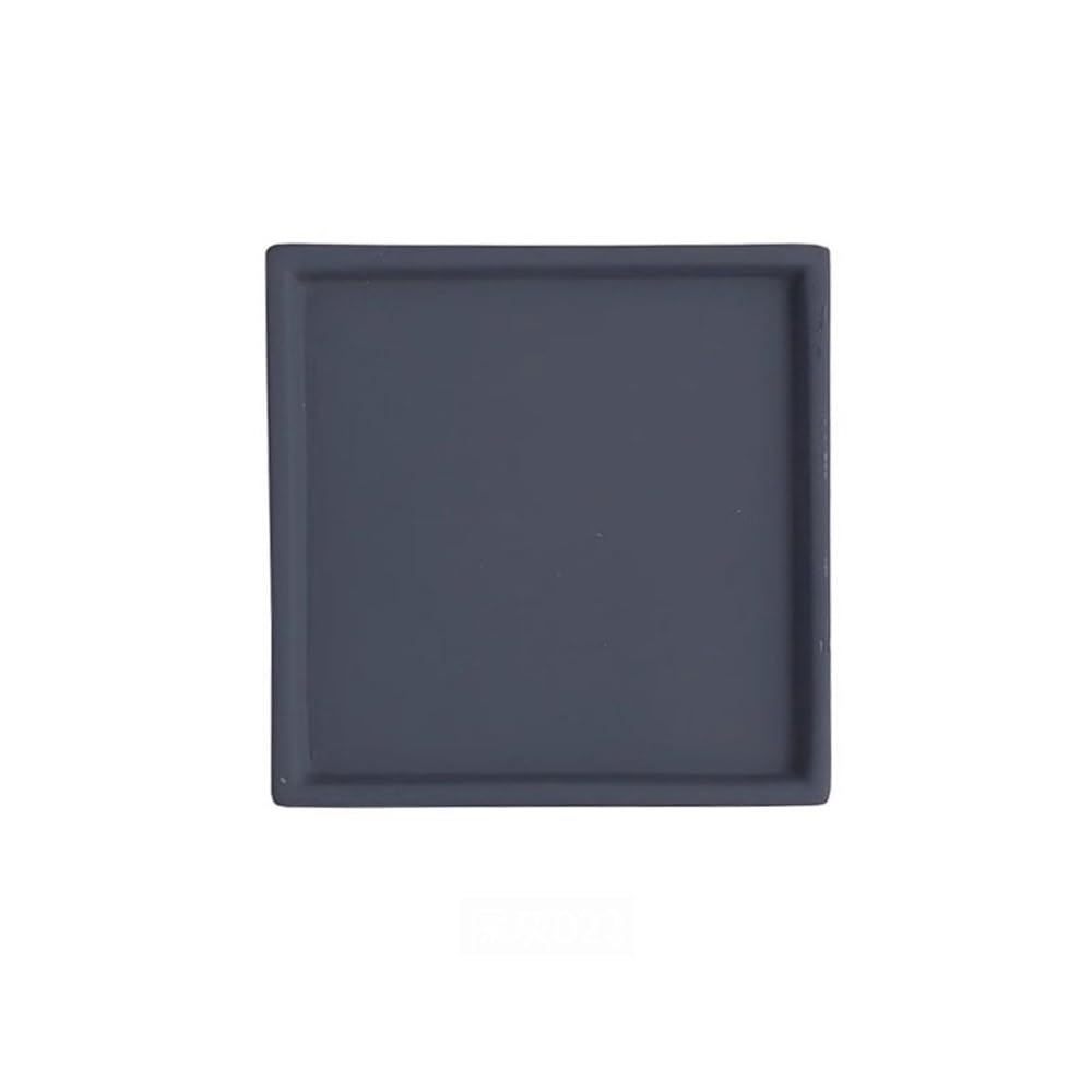 Sottovaso quadrato per portici, 19 cm, per giardinaggio domestico per pallet in ceramica, vassoio antigoccia per piante da interno (grigio scuro)