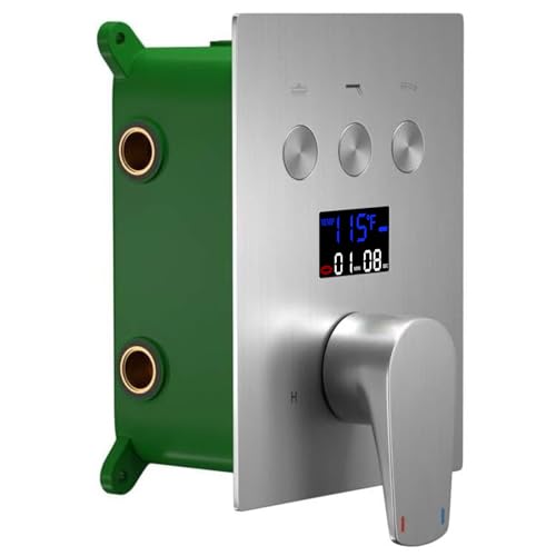 HONGTONGSOWER 3 Way Shower Mixer Valve Digital Display Three Function Shower Diverter Kit Brass...