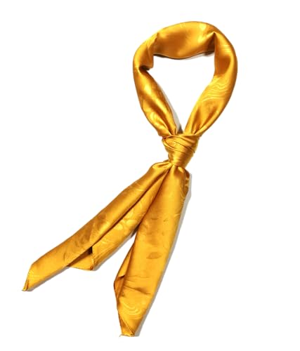 Shanlin Floral Pattern Solid Color Silk Feel Square Scarves (27.5"X27.5")2