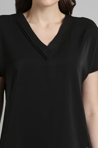 Image of Van Heusen Women's Polyester Regular Fit Half Sleeve V Neck Formal Top