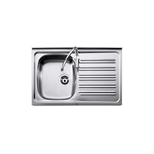 Roca A875530351 Fregadero de Empotrar 1 Cubeta 1 Escurridor Derecha, 800x490x155mm, Modelo J-351, Acero Inox