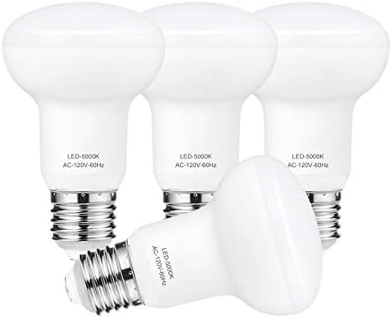 R20 LED Bulb 7W, 65W 120v Indoor Flood Light Incandescent Equivalent, 700LM 5000K Daylight White,BR20 Led Light Bulbs, E26 Base, 4-Pack