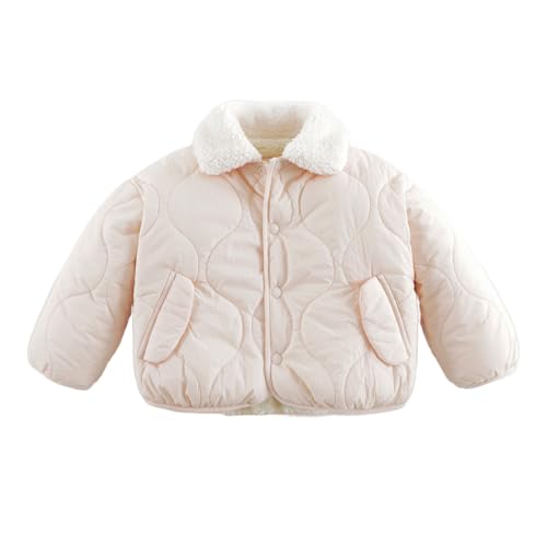 marc & janie Girls Loose Polar Fleece Collar Quilted Jacket Long Sleeve Warm Coat Outerwear 241533