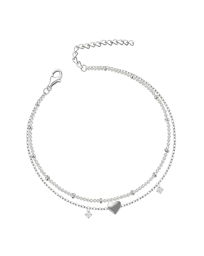 Yotlein Tobillera Pulsera Mujer, Pulsera Tobillera Mujer, Delicada Tobillera a Prueba de Agua en Capas para Las Mujeres Ajustables, para Regalo para Vacaciones de Verano en La Playa