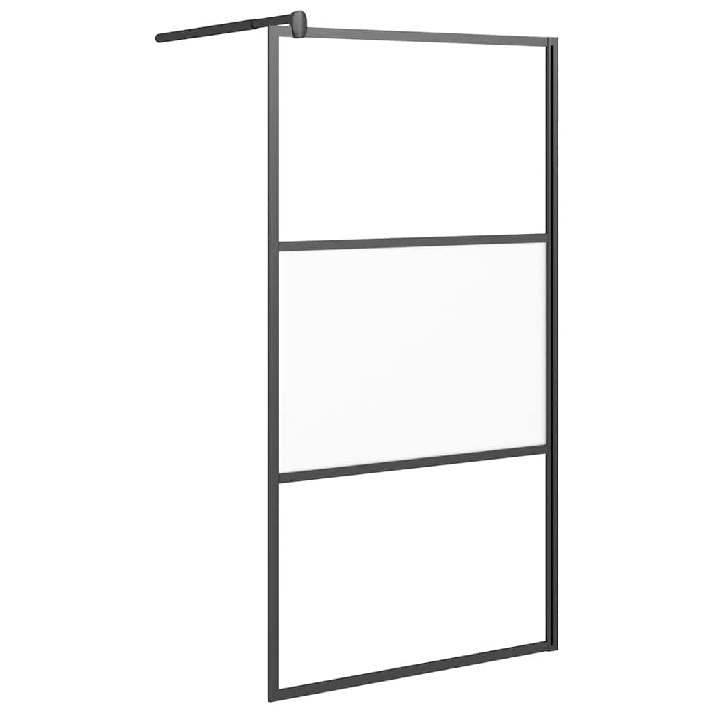 Mampara de ducha, 100 x 195 cm, cristal de seguridad ESG, marco de aluminio, color negro