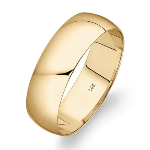 Image of Oxford Ivy Men's Wedding Band 14K or 10K Solid Gold Ring, 6mm Plain Classic