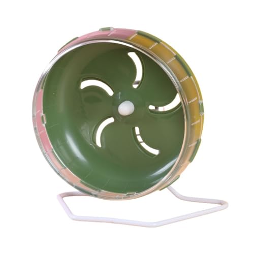 Brfveob 回し車 ハムスター サイレントホイール 静か 小動物 透明 運動不足解消 ストレス解消 トレーニング ランニング 取り付け簡単 ペット用品 おもちゃ ゴールデンハムスター キンクマ ドワーフハムスター チンチラ ハリネズミ (牛果グリーン,