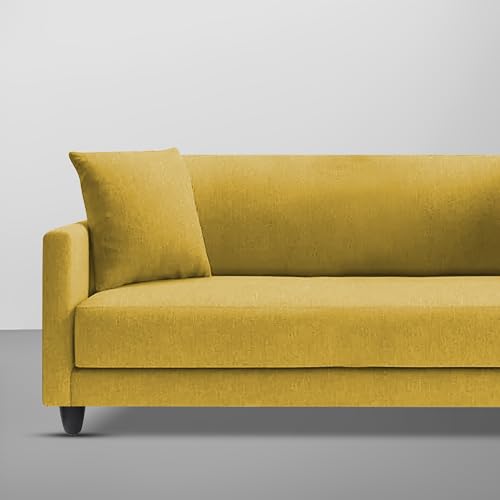 Image of Casaliving Dominic 2 Seater Sofa Set for Living Room (Yellow Fabric) Premium Fabric Sofa
