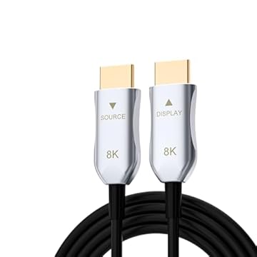 Cabo HDMI 2.1 ótico ativo de fibra 8K, cabo HDMI óptico de fibra longa de alta velocidade de 48 Gpbs, 8K @60Hz 4K @ 120Hz 2K @ 240Hz HDR eARC dinâmico, para RTX4080/4090/3080/3090 para uso doméstico e