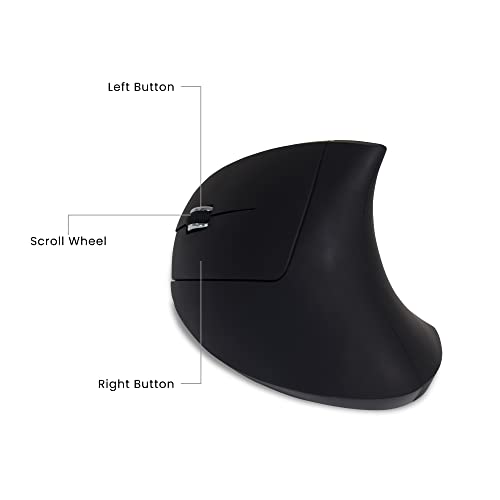 Image of Swiss Military Wireless Gaming Mouse, Ergonomic Mouse for Gaming with LED Light, Vertical Mouse| Adjustable DPI Range 800-1600, 10m Operating Range, Supports Wrist & Hand Posture, Black, 1