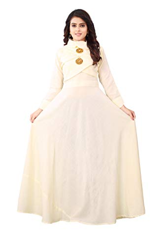 Image of DHRUVI TRENDZ Women's Cotton Regular Fit Kurta
