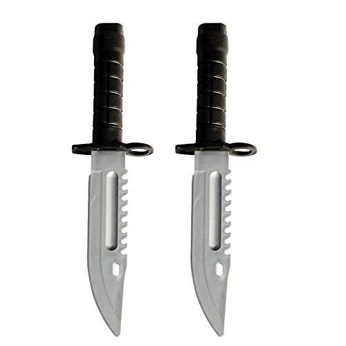 zonzxcv 2 Pcs Toy Plastic Dagger Fake Knife Not Sharp Safety Won't Hurt Tength 9 Inch (With ring)